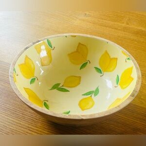 Two's Company Natural Mango Wood Bowl Tuscany Lemons